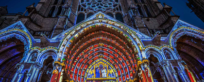 Chartres en lumières - portail nord de la cathédrale - Spectaculaires, Les Allumeurs d’images