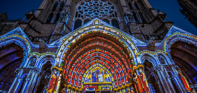 Illuminations du portail nord - Cathédrale de Chartres