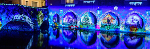 Pont et arcades Saint-Hilaire - Rivière des lutins - Chartres en lumières Pont et arcades Saint-Hilaire - Rivière des lutins - Chartres en lumières