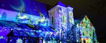Le décollage du père Noël - Collégiale Saint-André - Chartres en lumières