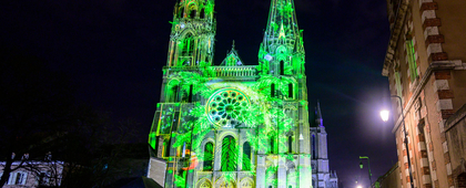 Portail Royal de la cathédrale - Esprit de Noël - Chartres en lumières